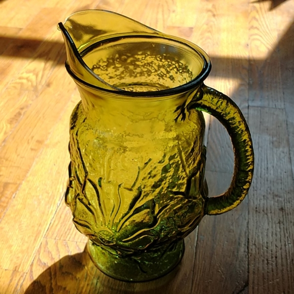 Vintage Green Glass Flower Vase Anchor Hocking - Picture 2 of 12